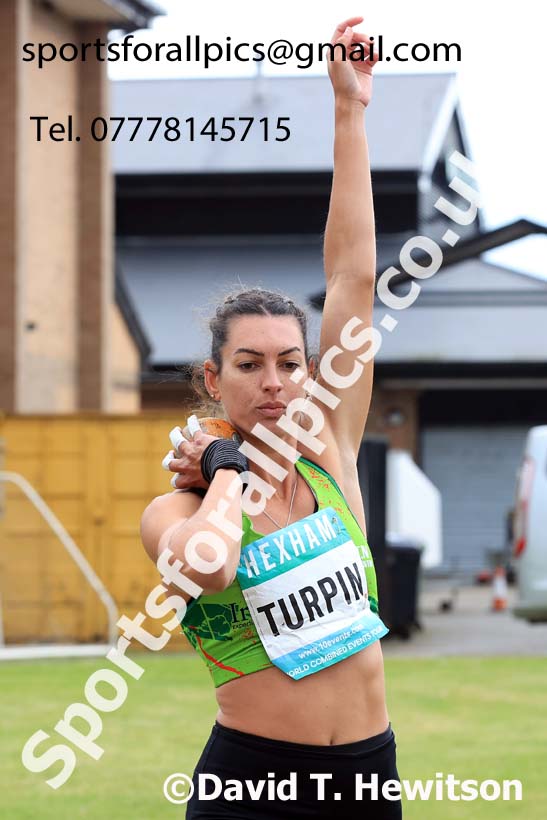 Womens Heptathlon Shot Putt, 2024 EAP International Combined events, Hewcham, Northumberland.  Photo: David T. Hewitson/Sports for All Pics